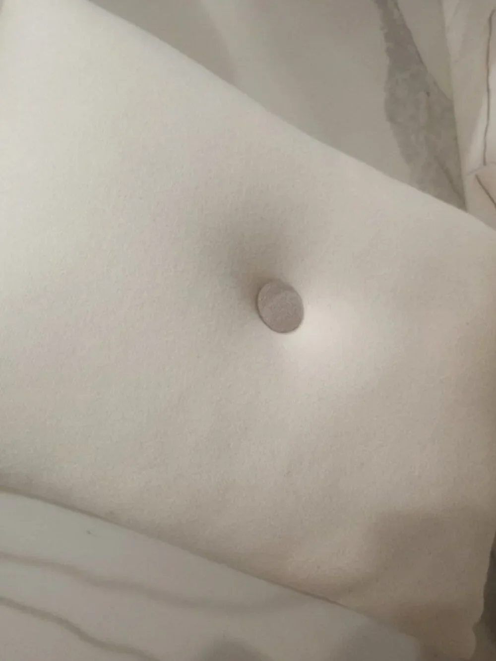 HAY Swedish White Tufted Lumbar Pillow Accent Home‎ Decor wool blend